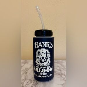 Hank's Blue Water Bottle with Straw